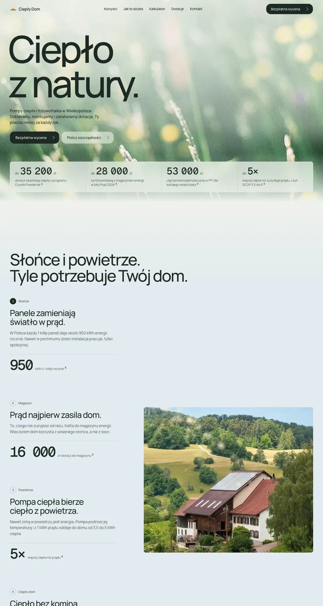 Strona Ciepły Dom OZE na komputerze