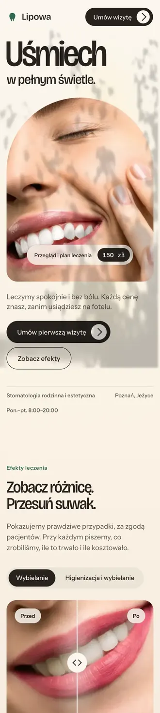 Strona Gabinet Lipowa na telefonie